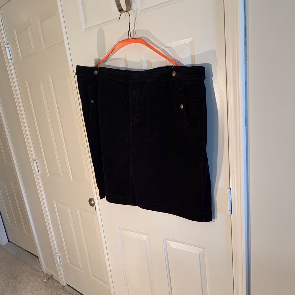 Talbots navy blue corduroy skirt with side poc…